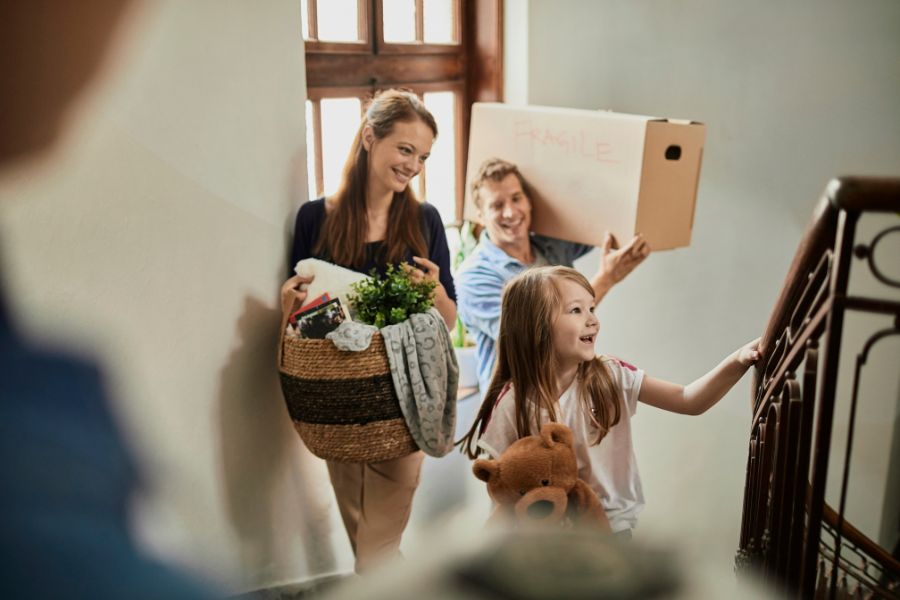 family moving into new home