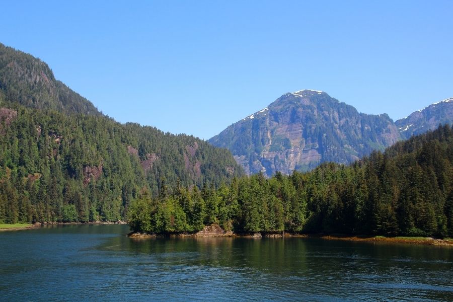 CG Ketchikan Alaska view of mountains, water, and trees