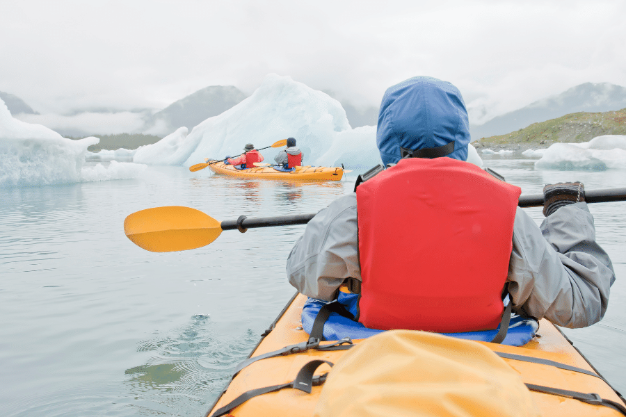 kayakers in Alaska