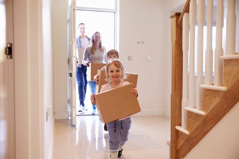 military family moving into home