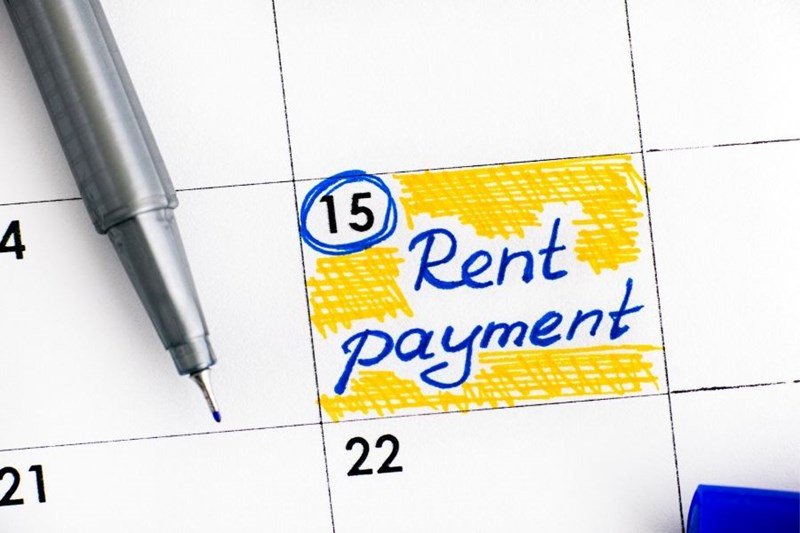 calendar with rental payment marked