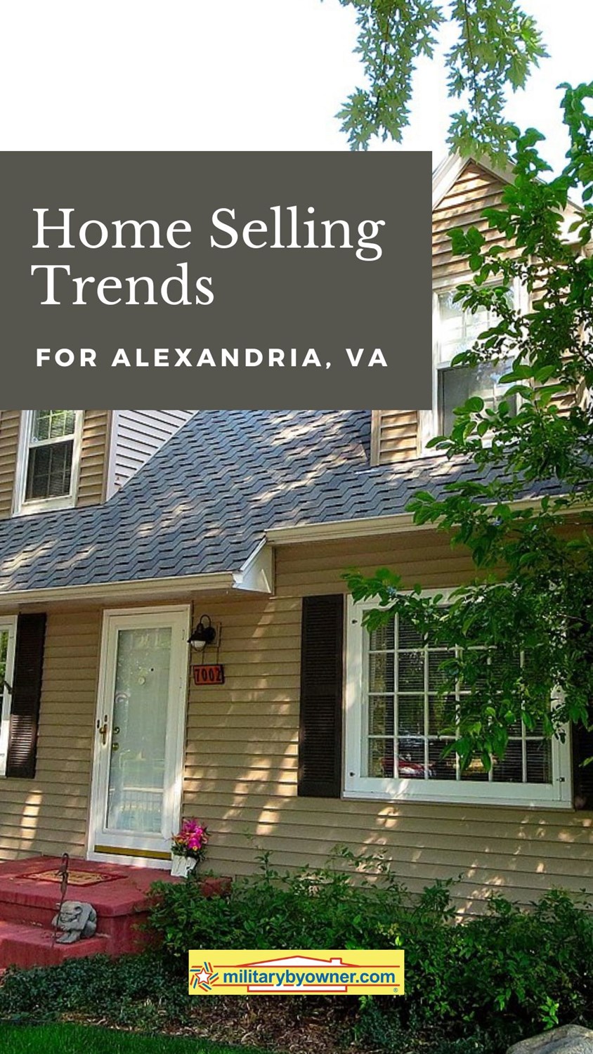 House with beige siding and text, Home Selling Trends for Alexandria, VA