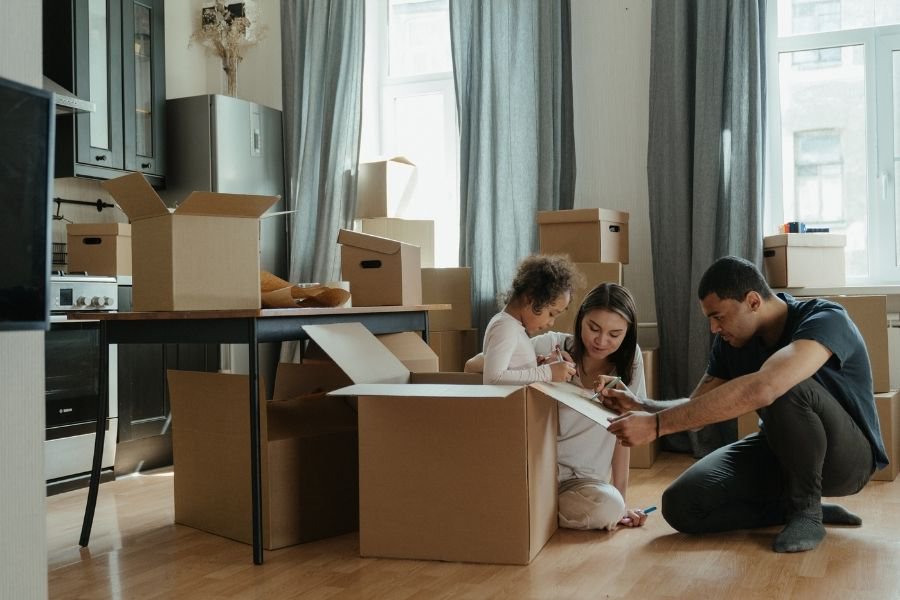 Family moving into home using their VA loan