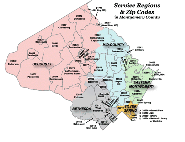 Bethesda area map